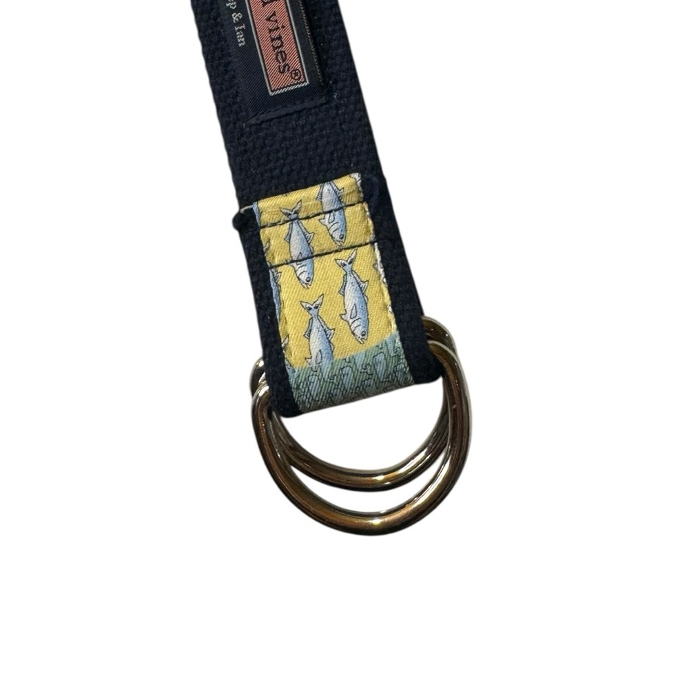 Vineyard Vines Kids‎ patchwork belt; navy canvas double loop buckle, size: XS - Picture 5 of 6